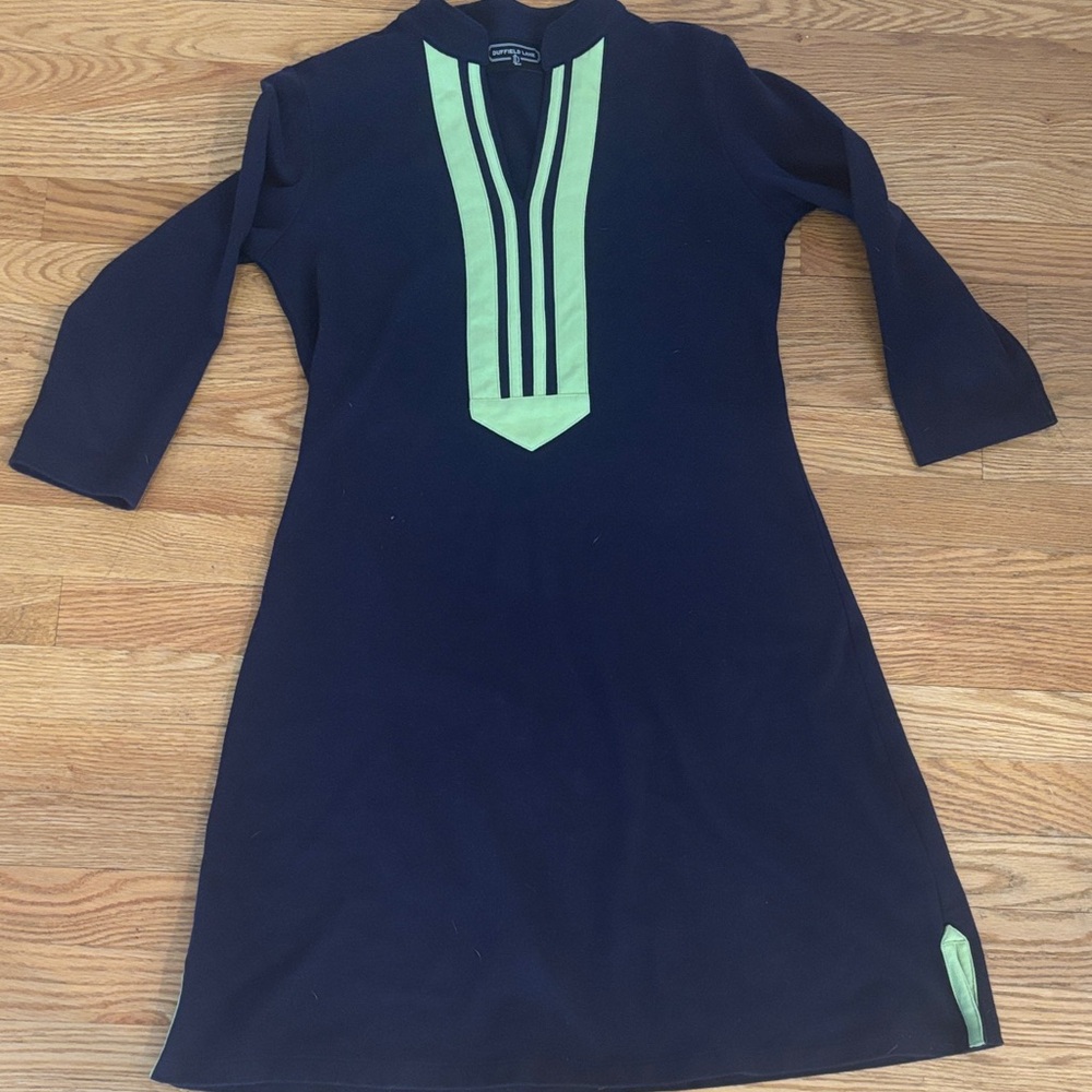 Duffield Lane Navy and Lime Dress